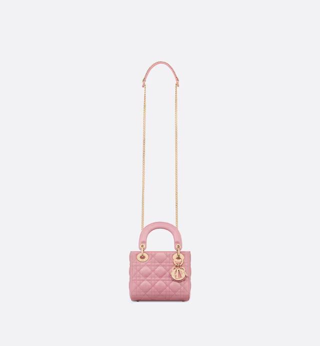 Túi Dior Mini Lady Dior Bag Melocoton Pink Cannage Lambskin