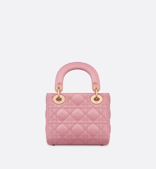 Túi Dior Mini Lady Dior Bag Melocoton Pink Cannage Lambskin