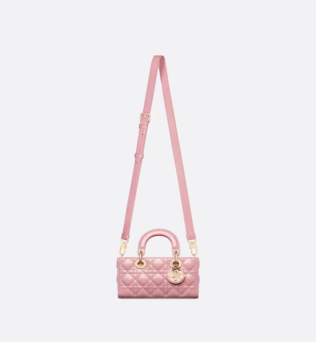 Túi Dior Small Lady D-Joy Bag Melocoton Pink Glossy Iridescent Cannage Calfskin