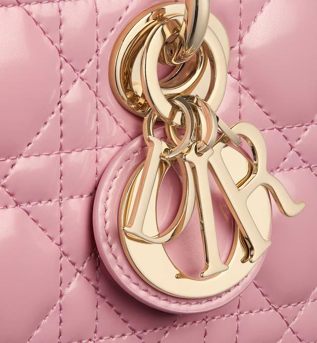 Túi Dior Small Lady D-Joy Bag Melocoton Pink Glossy Iridescent Cannage Calfskin