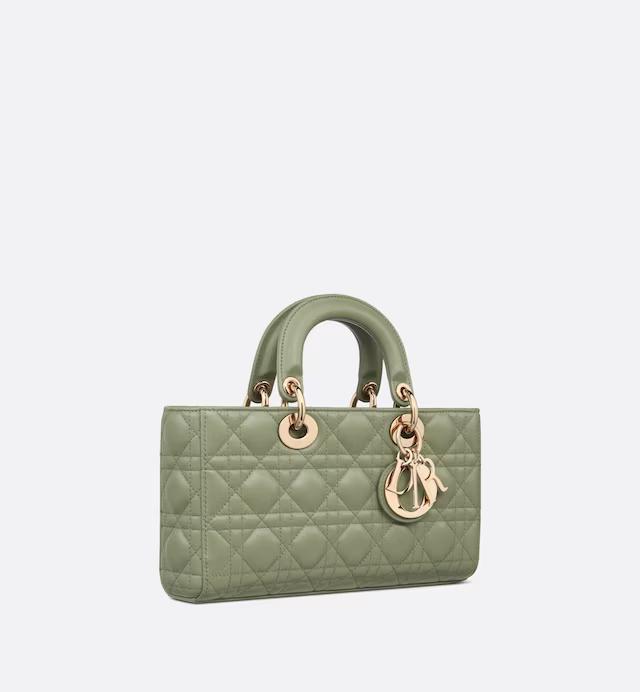 Túi Dior Medium Lady D-Joy Bag Pastel Peyote Green Cannage Lambskin