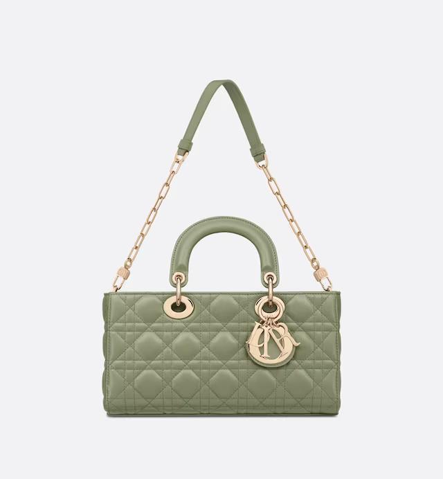 Túi Dior Medium Lady D-Joy Bag Pastel Peyote Green Cannage Lambskin