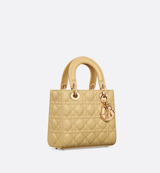 Túi Dior Small Lady Dior My Abcdior Bag Pastel Yellow Cannage Lambskin