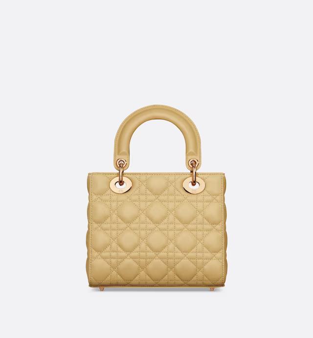 Túi Dior Small Lady Dior My Abcdior Bag Pastel Yellow Cannage Lambskin