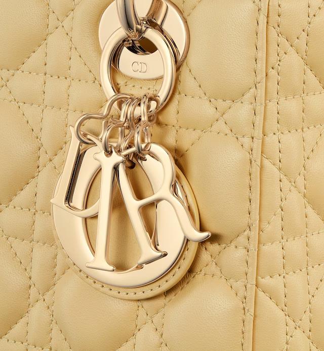 Túi Dior Small Lady Dior My Abcdior Bag Pastel Yellow Cannage Lambskin