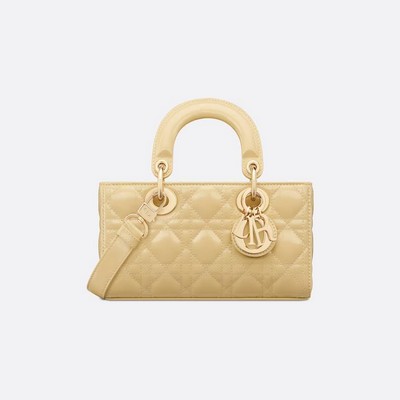 Túi Dior Small Lady D-Joy Bag Pastel Yellow Glossy Iridescent Cannage Calfskin