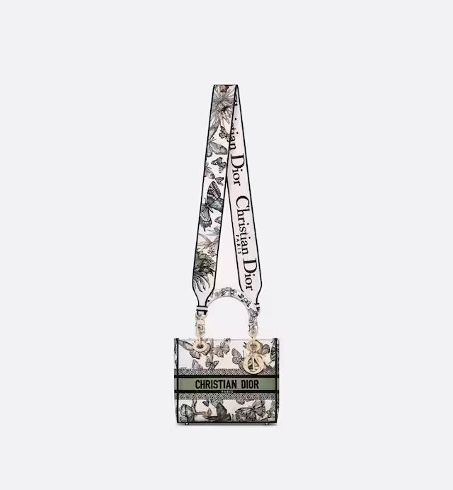 Túi Dior Medium Lady D-Lite Bag White Multicolor Toile De Jouy Mexico Embroidery