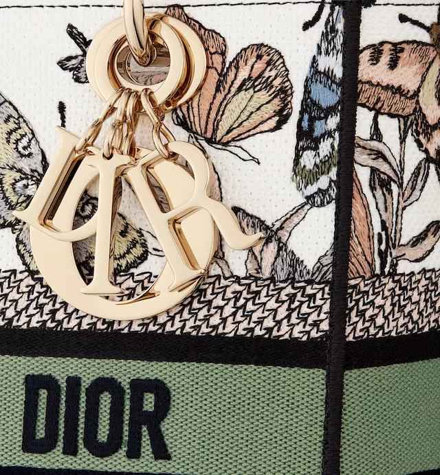 Túi Dior Medium Lady D-Lite Bag White Multicolor Toile De Jouy Mexico Embroidery