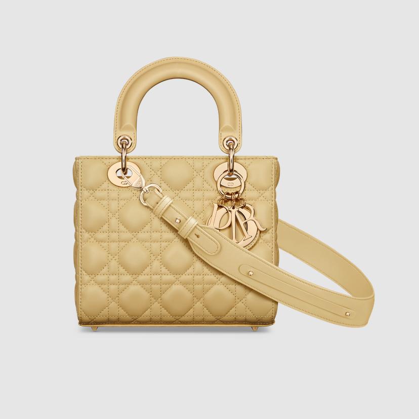 Túi Dior Small Lady Dior My Abcdior Bag Pastel Yellow Cannage Lambskin