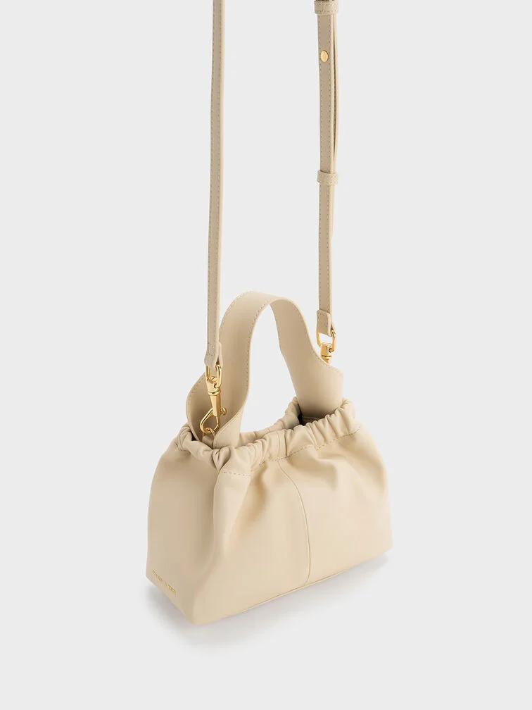 Túi Charles & Keith Ally Ruched Slouchy Nữ Be