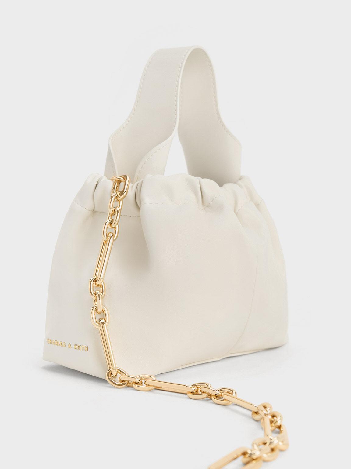 Túi Charles & Keith Ally Ruched Slouchy Nữ Kem