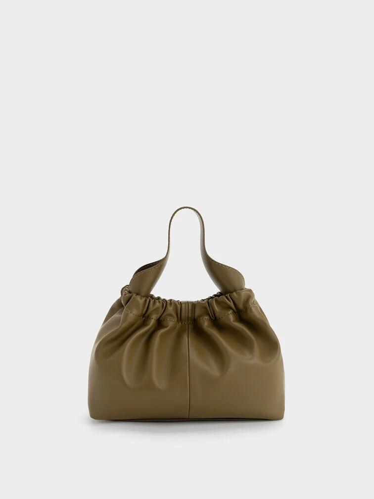 Túi Charles & Keith Ally Ruched Slouchy Nữ Khaki