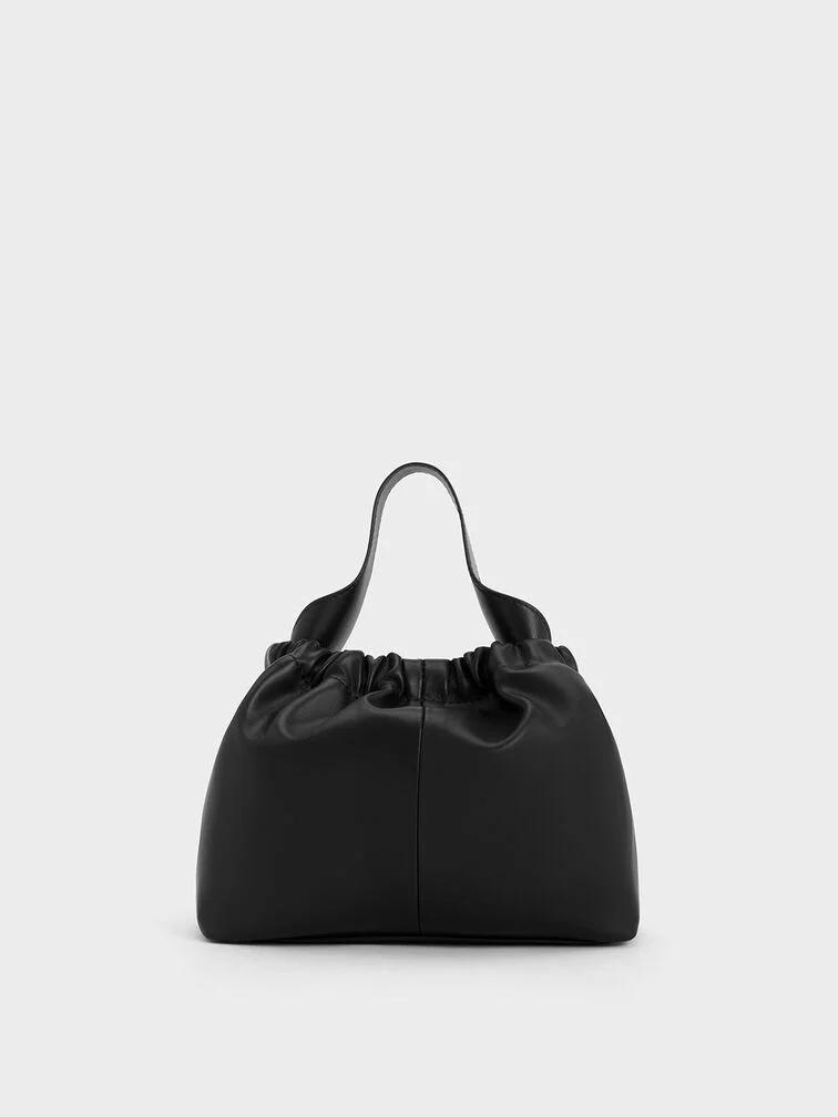 Túi Charles & Keith Ally Ruched Slouchy Nữ Đen