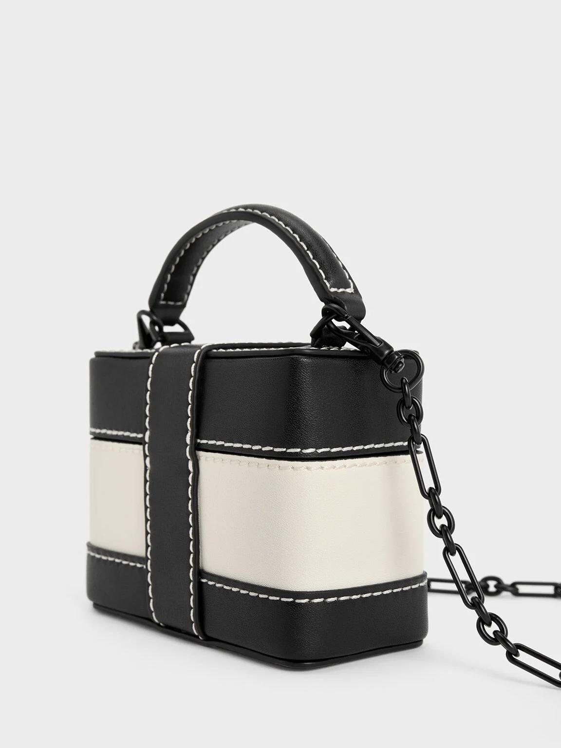 Túi Charles & Keith Mini Bronte Nữ Đen Trắng