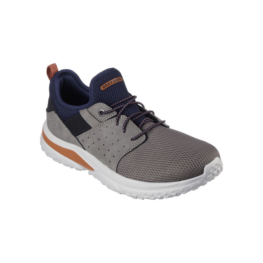 Giày Skechers Relaxed Fit: Solvano - Caspian Nam Xám Xanh Navy