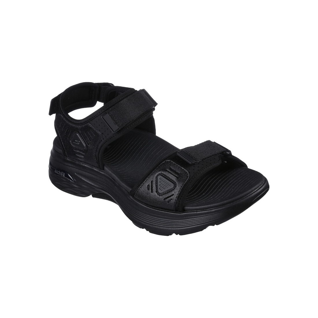 Dép Sandal Skechers Max Cushioning Arch Fit Prime - Archee Nam Đen