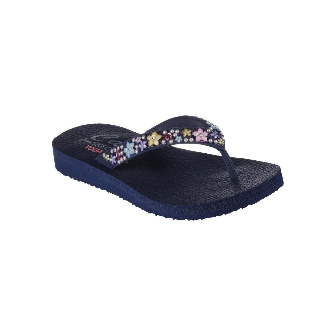 Dép Skechers Meditation - Dancing Daisy Nữ Xanh Navy