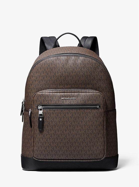 Túi Michael Kors Hudson Logo Backpack Nam Nâu Đen