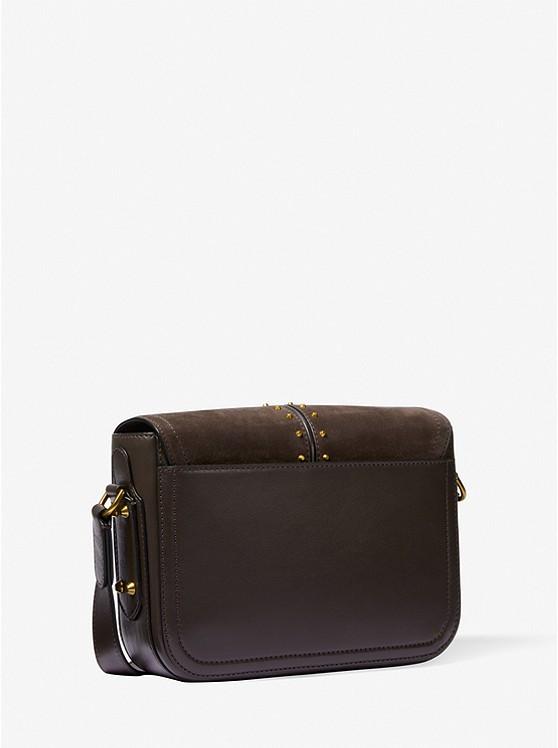 Túi Michael Kors Astor Medium Studded Suede Messenger Bag Nam Nâu