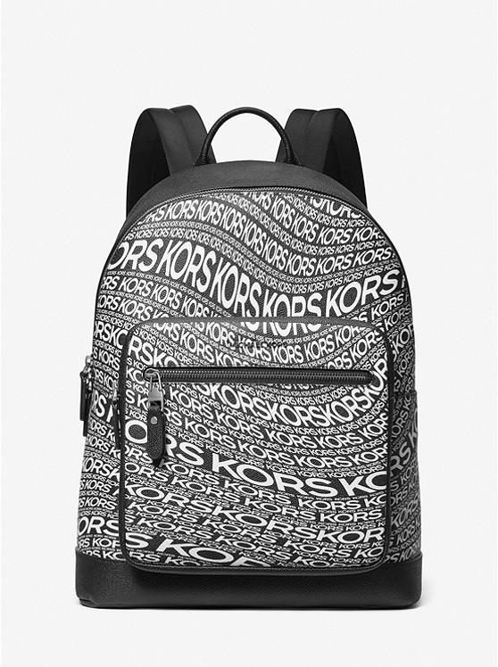 Túi Michael Kors Hudson Graphic Logo Backpack Nam Đen