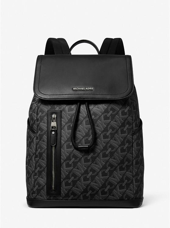 Túi Michael Kors Hudson Empire Signature Logo Backpack Nam Đen