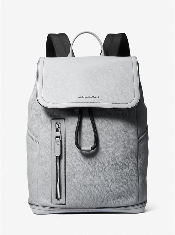 Túi Michael Kors Hudson Pebbled Leather Utility Backpack Nam Xám