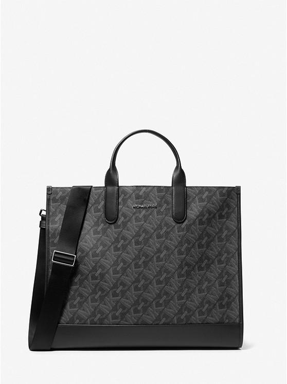 Túi Michael Kors Hudson Empire Signature Logo Tote Bag Nam Đen