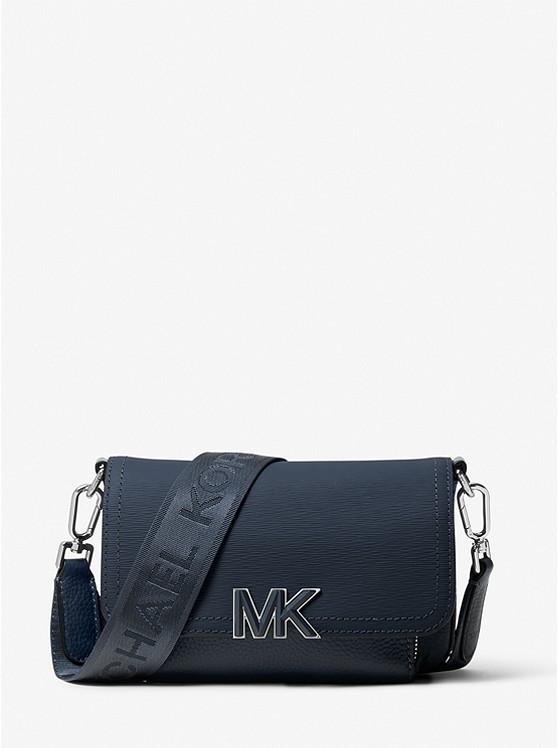 Túi Michael Kors Hudson Textured Leather Crossbody Bag Nam Xanh Navy