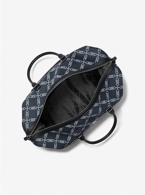 Túi Michael Kors Varick Empire Logo Jacquard Duffel Bag Nam Xanh Navy