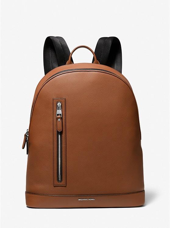 Túi Michael Kors Hudson Slim Pebbled Leather Backpack Nam Nâu