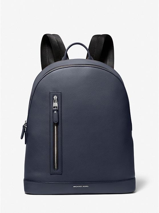 Túi Michael Kors Hudson Slim Pebbled Leather Backpack Nam Xanh Navy