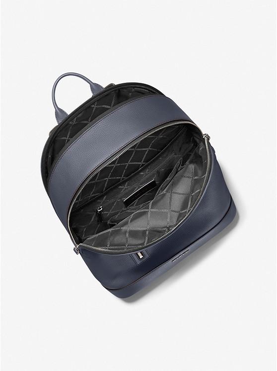 Túi Michael Kors Hudson Slim Pebbled Leather Backpack Nam Xanh Navy