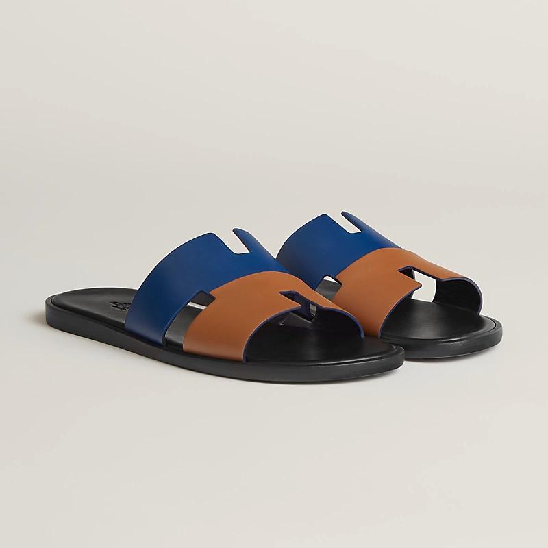 Giày Hermes Izmir Sandal Nam Đen Xanh Dương Nâu