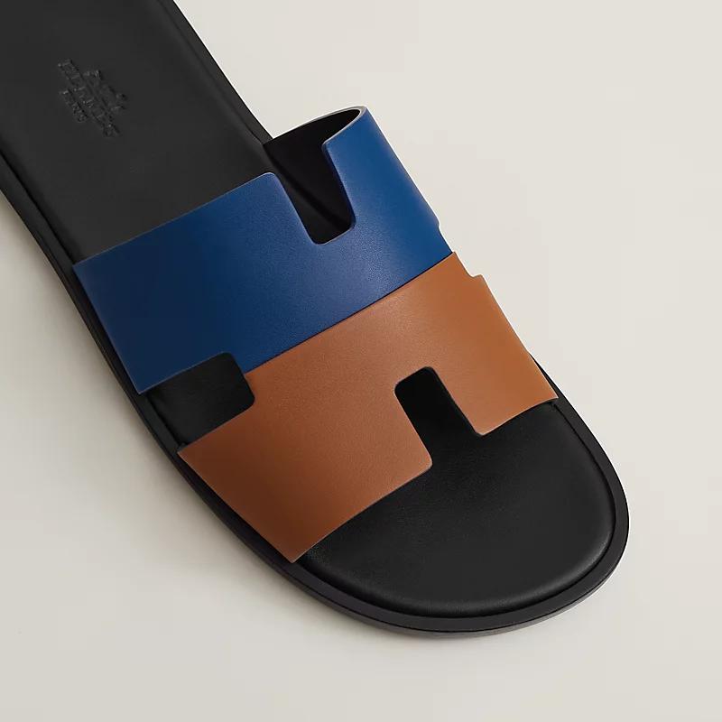 Giày Hermes Izmir Sandal Nam Đen Xanh Dương Nâu