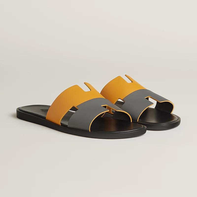 Giày Hermes Izmir Sandal Nam Đen Vàng Xám