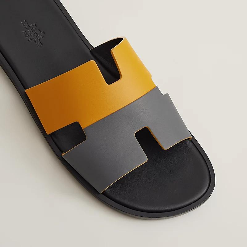 Giày Hermes Izmir Sandal Nam Đen Vàng Xám