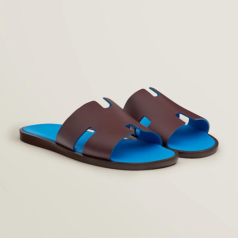 Giày Hermes Izmir Sandal Nam Xanh Dương Nâu