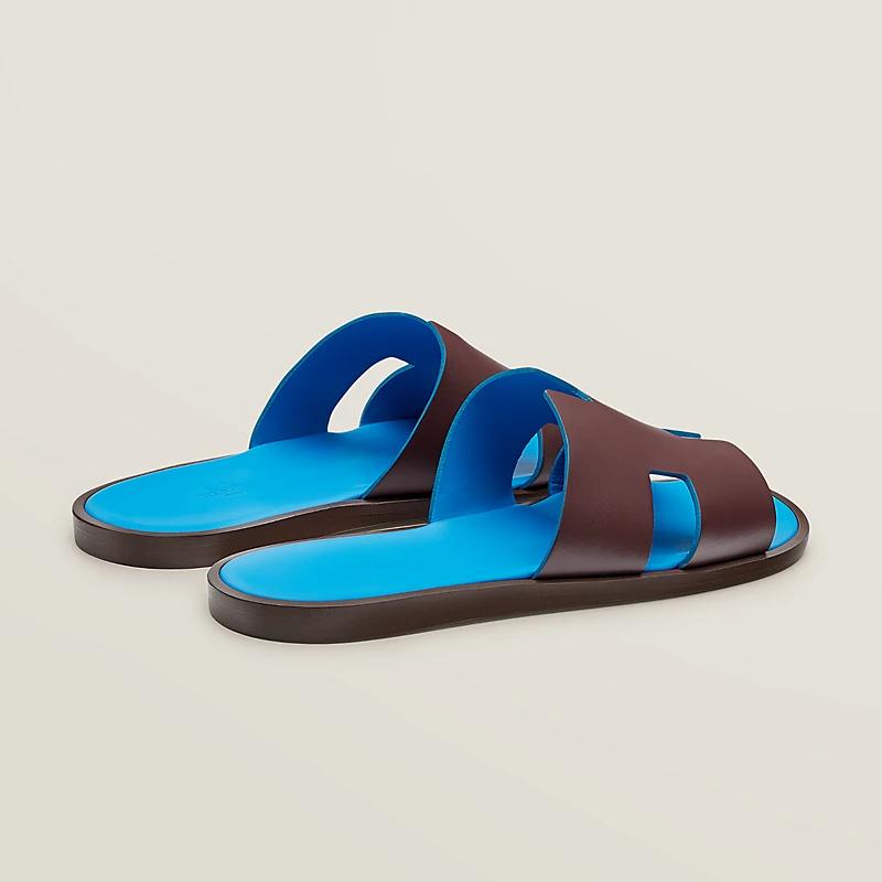 Giày Hermes Izmir Sandal Nam Xanh Dương Nâu