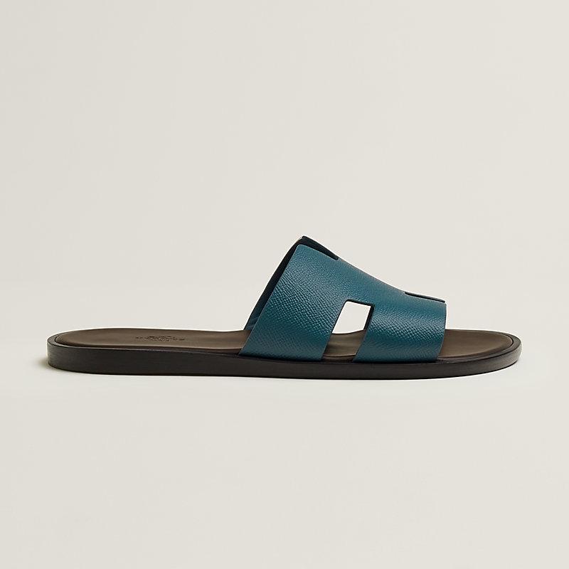 Giày Hermes Izmir Sandal Nam Nâu Chocolate Xanh Dương