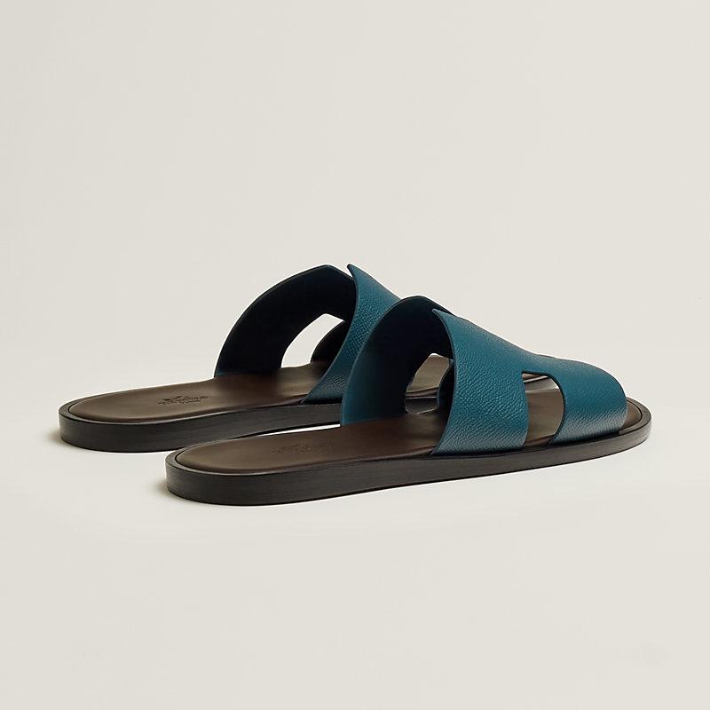 Giày Hermes Izmir Sandal Nam Nâu Chocolate Xanh Dương