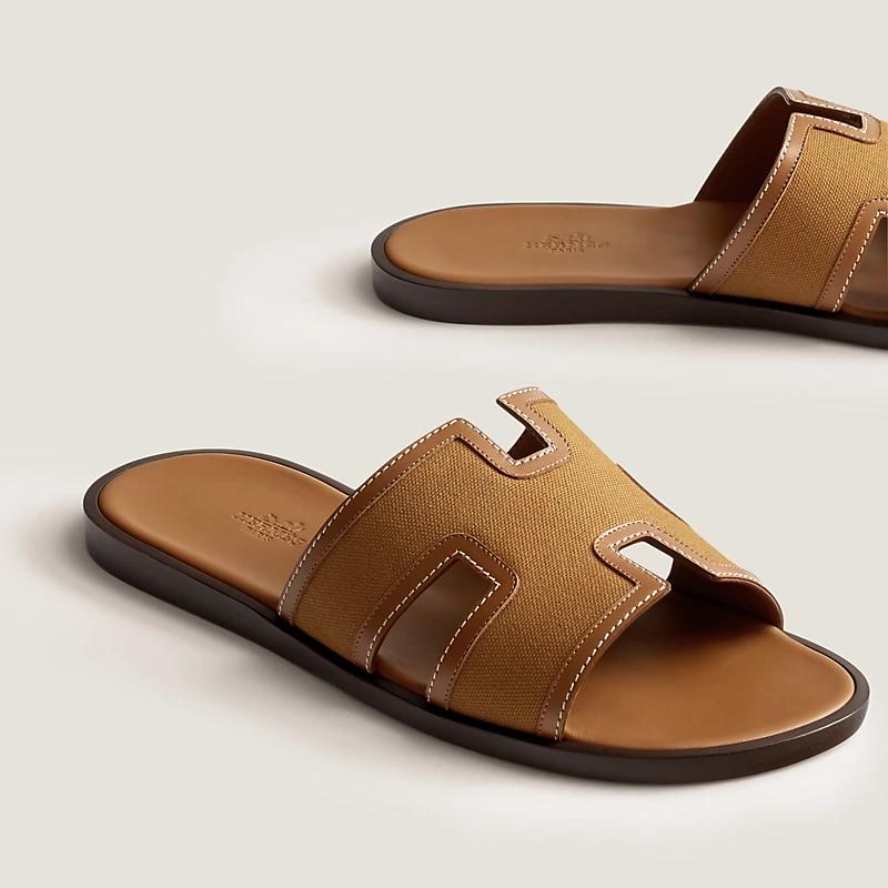 Giày Hermes Izmir Sandal Nam Nâu Sáng