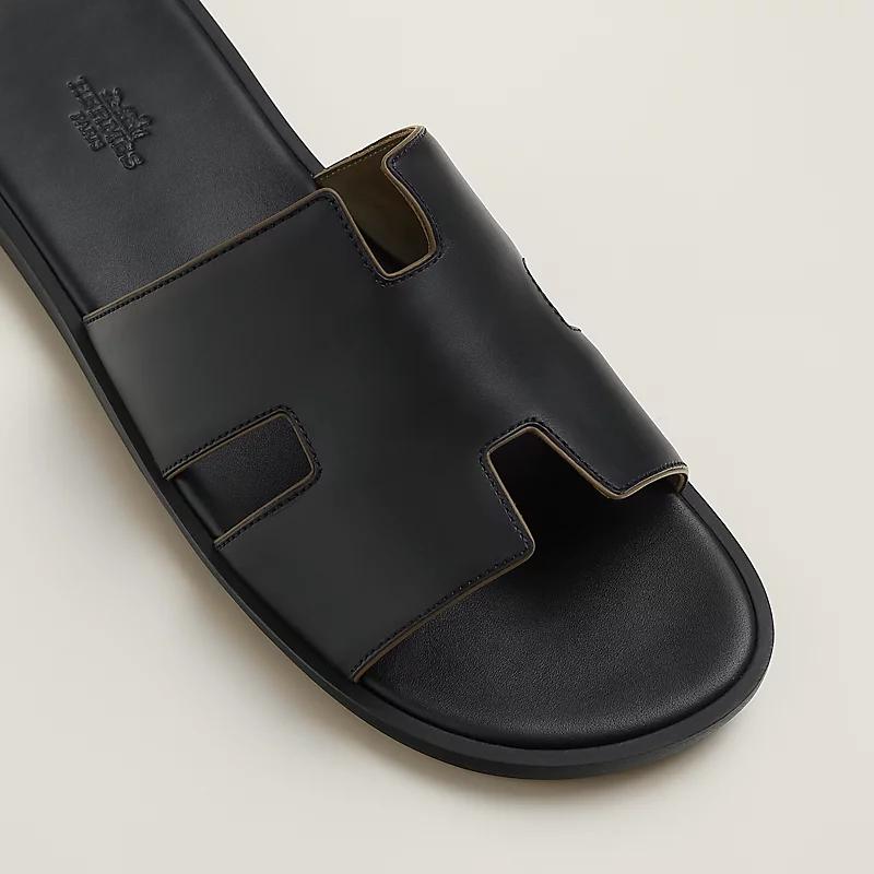 Giày Hermes Izmir Sandal Nam Đen Da