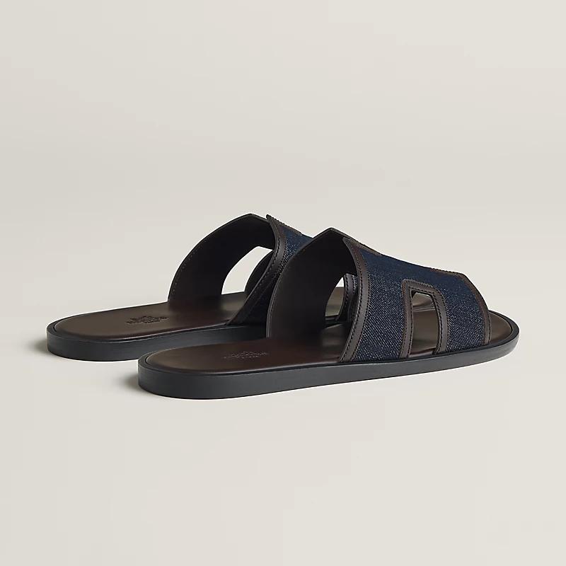 Giày Hermes Izmir Sandal Nam Nâu Chocolate Xanh Navy