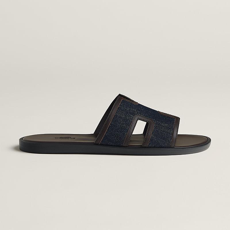 Giày Hermes Izmir Sandal Nam Nâu Chocolate Xanh Navy