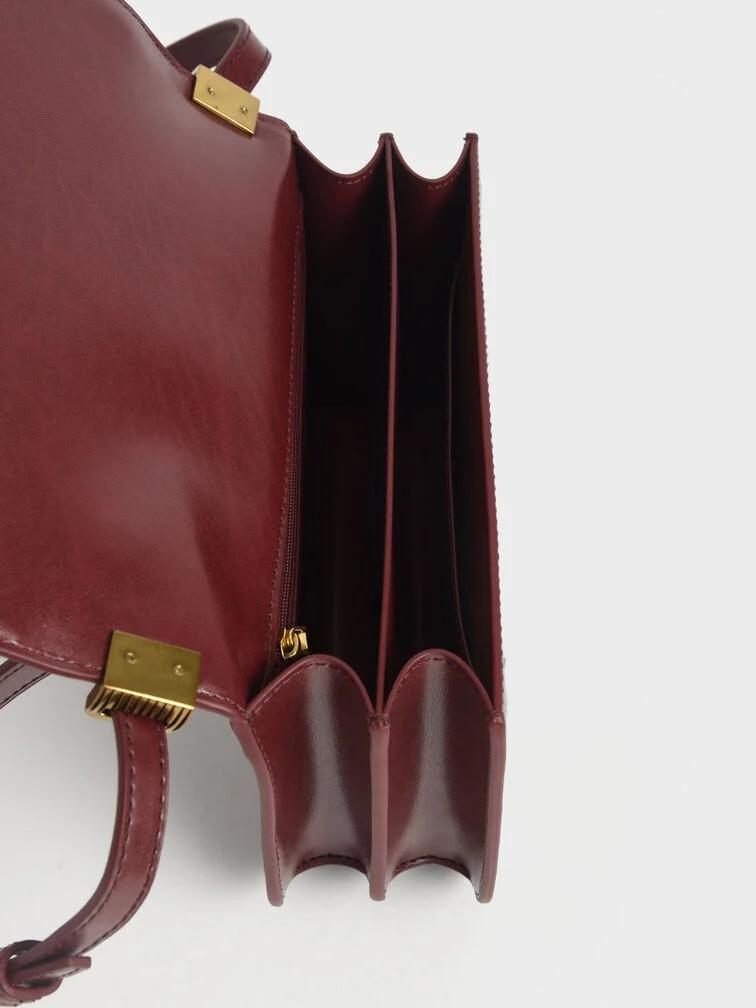 Túi Charles & Keith Charlot Nữ Hồng Burgundy