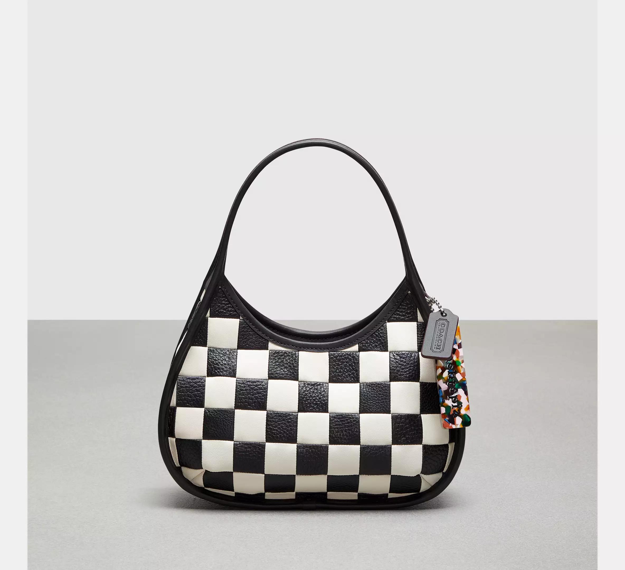Túi Coach Ergo Bag In Checkerboard Patchwork Upcrafted Leather Nữ Đen