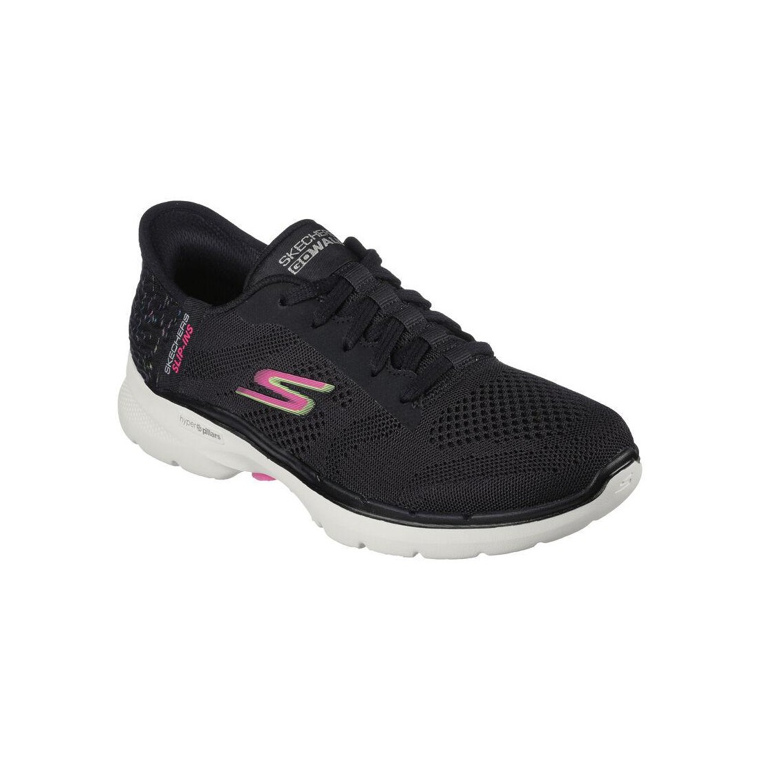 Giày Skechers Slip-Ins: Go Walk 6 - Vivid Idea Nữ Đen