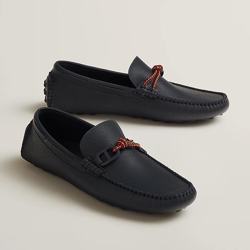 Giày Hermes Alessandro Loafer Nam Xanh Dương Đen