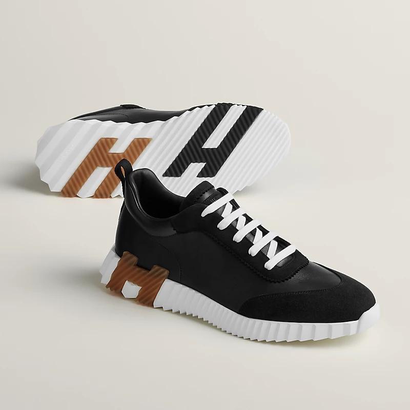 Giày Hermes Bouncing Sneaker Nam Đen Trắng Nâu