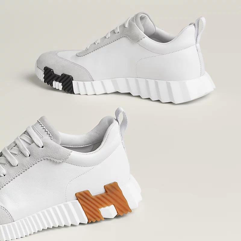 Giày Hermes Bouncing Sneaker Nam Xám Trắng Nâu